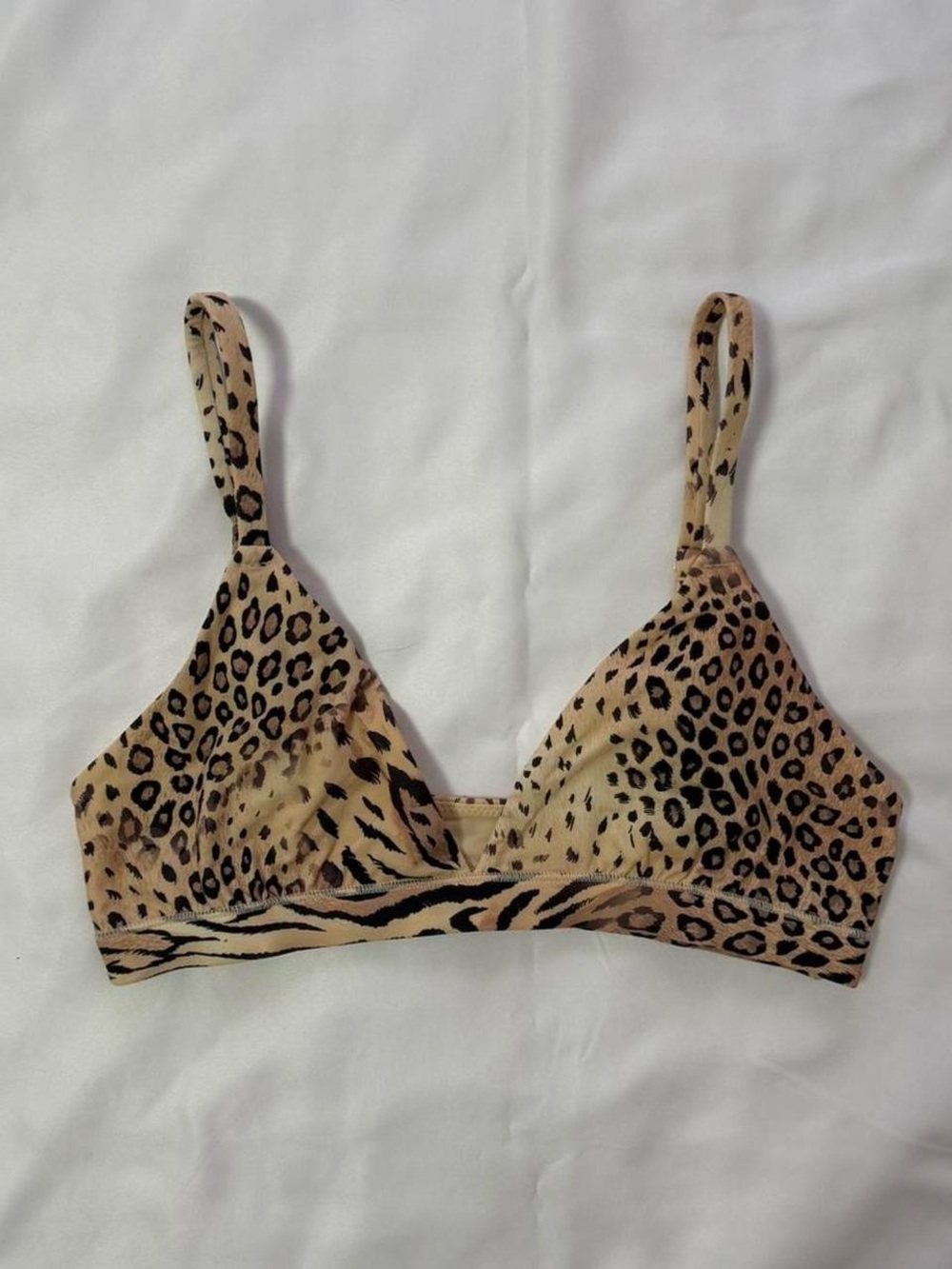 Skims Fits Everybody Triangle Bralette in Sand Multi Animal - Picture 1 of 3